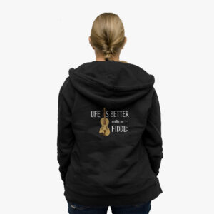 Life is better with a fiddle - Unisex organic zip hoodie