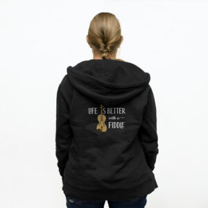Life is better with a fiddle - Unisex organic zip hoodie