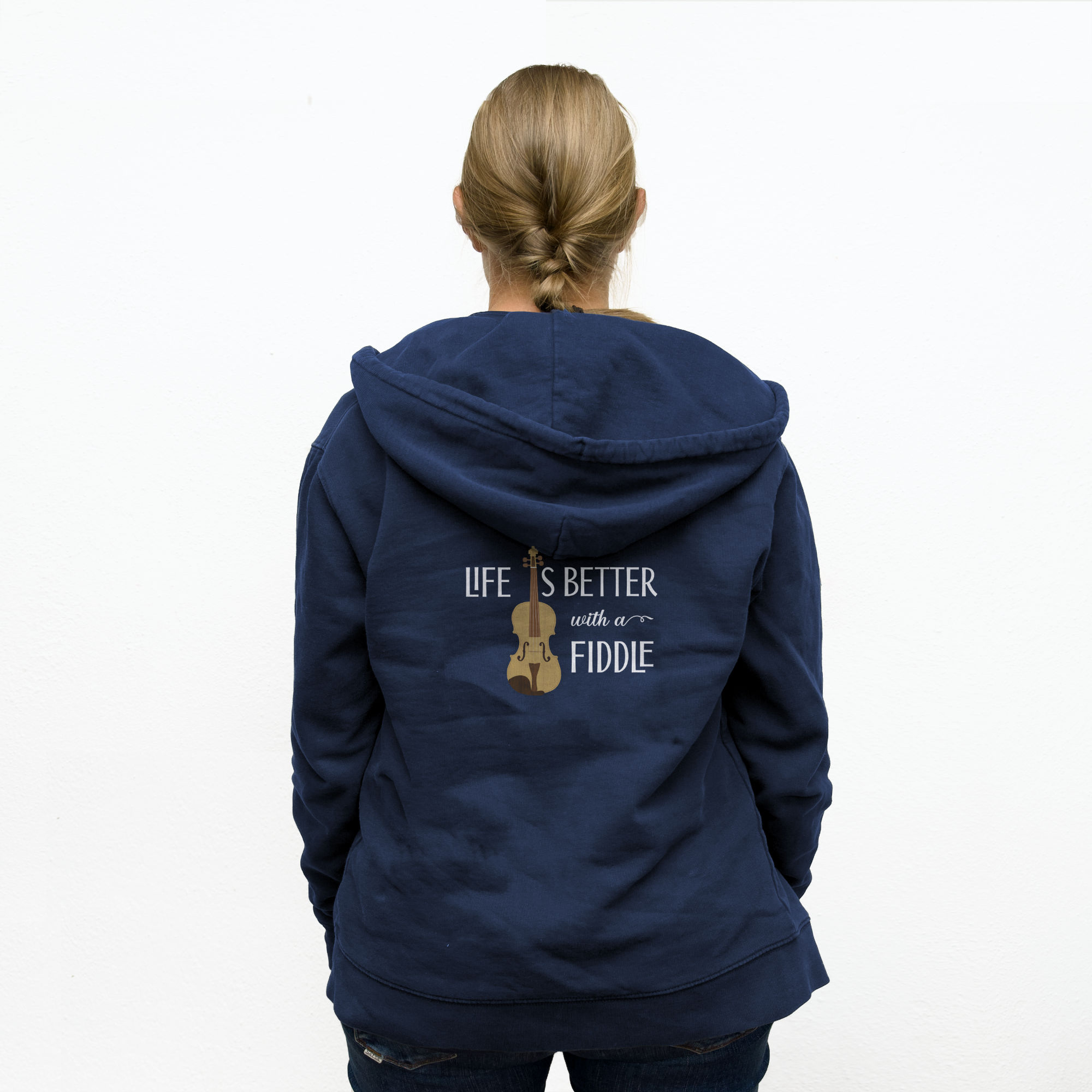 Life is better with a fiddle - Unisex organic zip hoodie