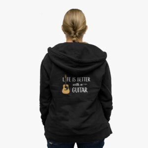 Life is better with a guitar - Unisex organic zip hoodie