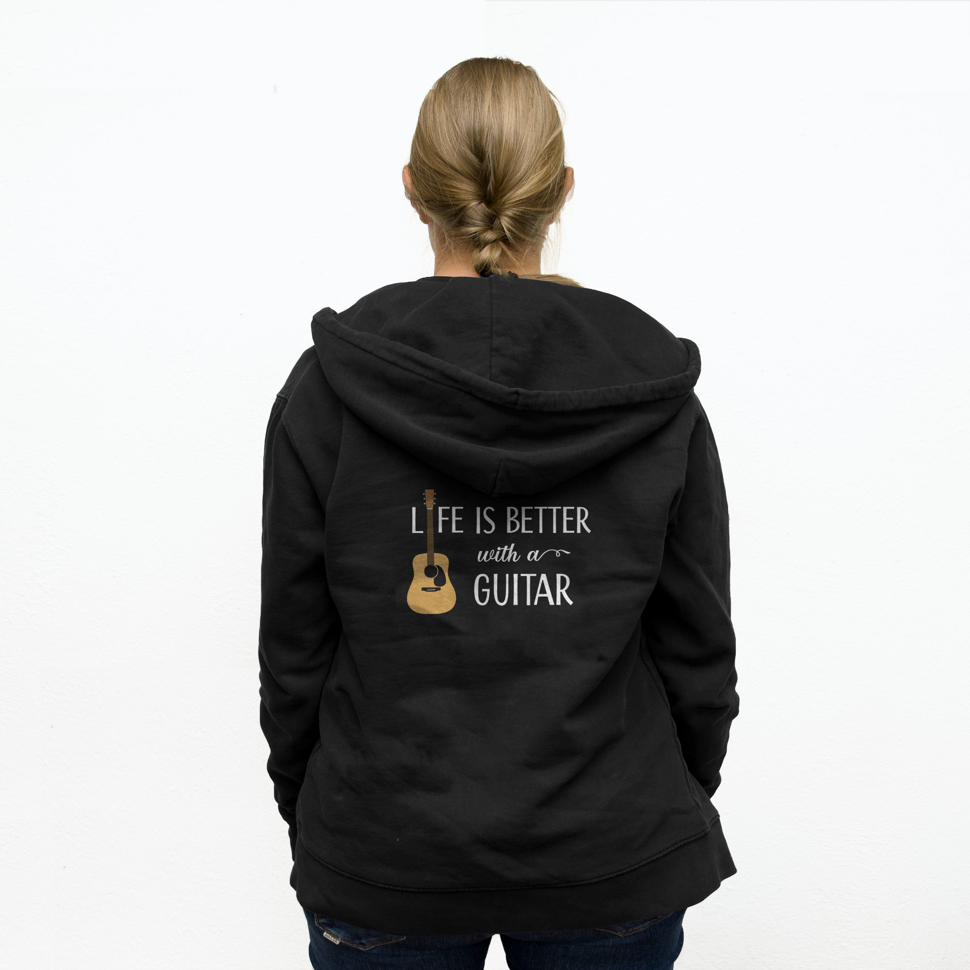 Life is better with a guitar - Unisex organic zip hoodie