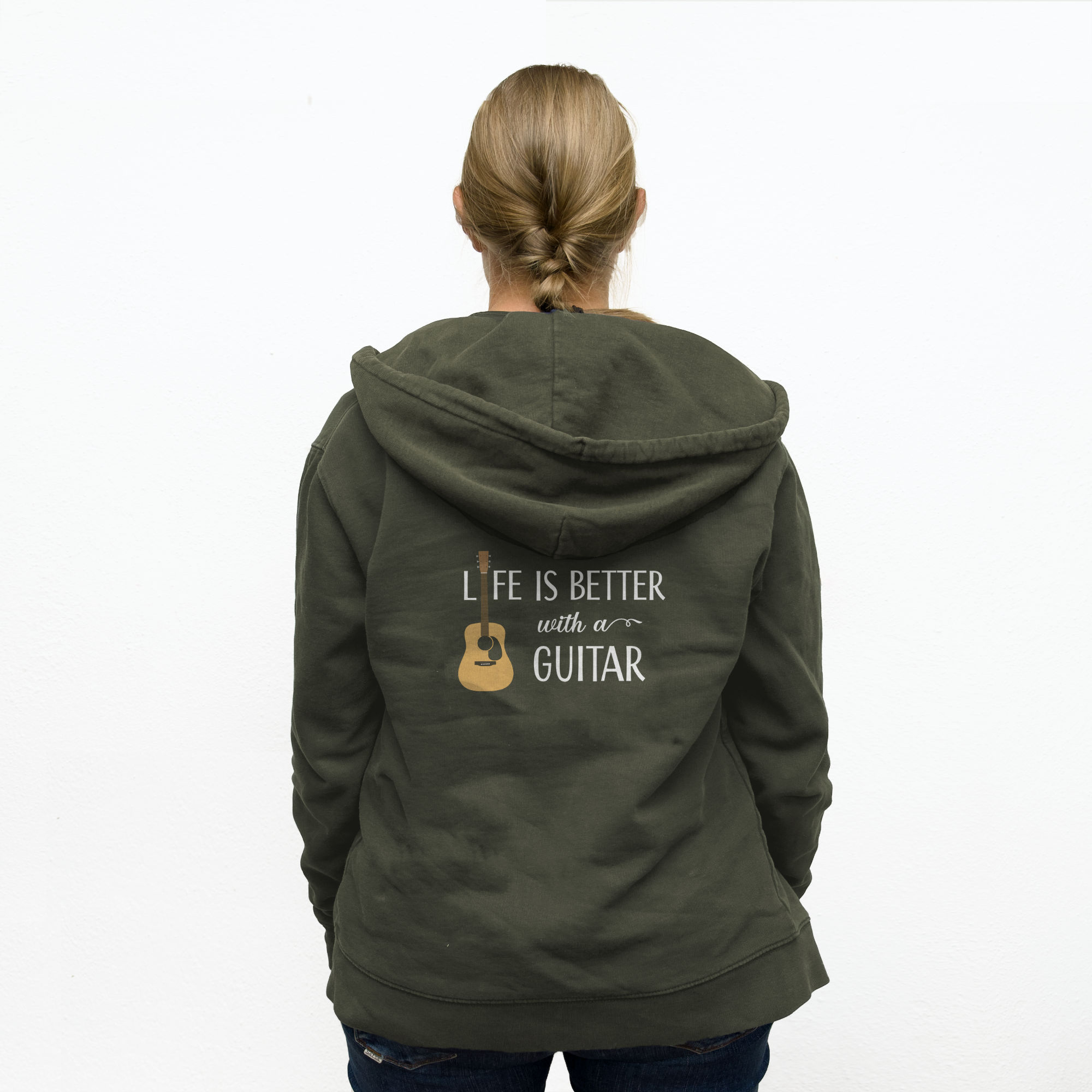 Life is better with a guitar - Unisex organic zip hoodie