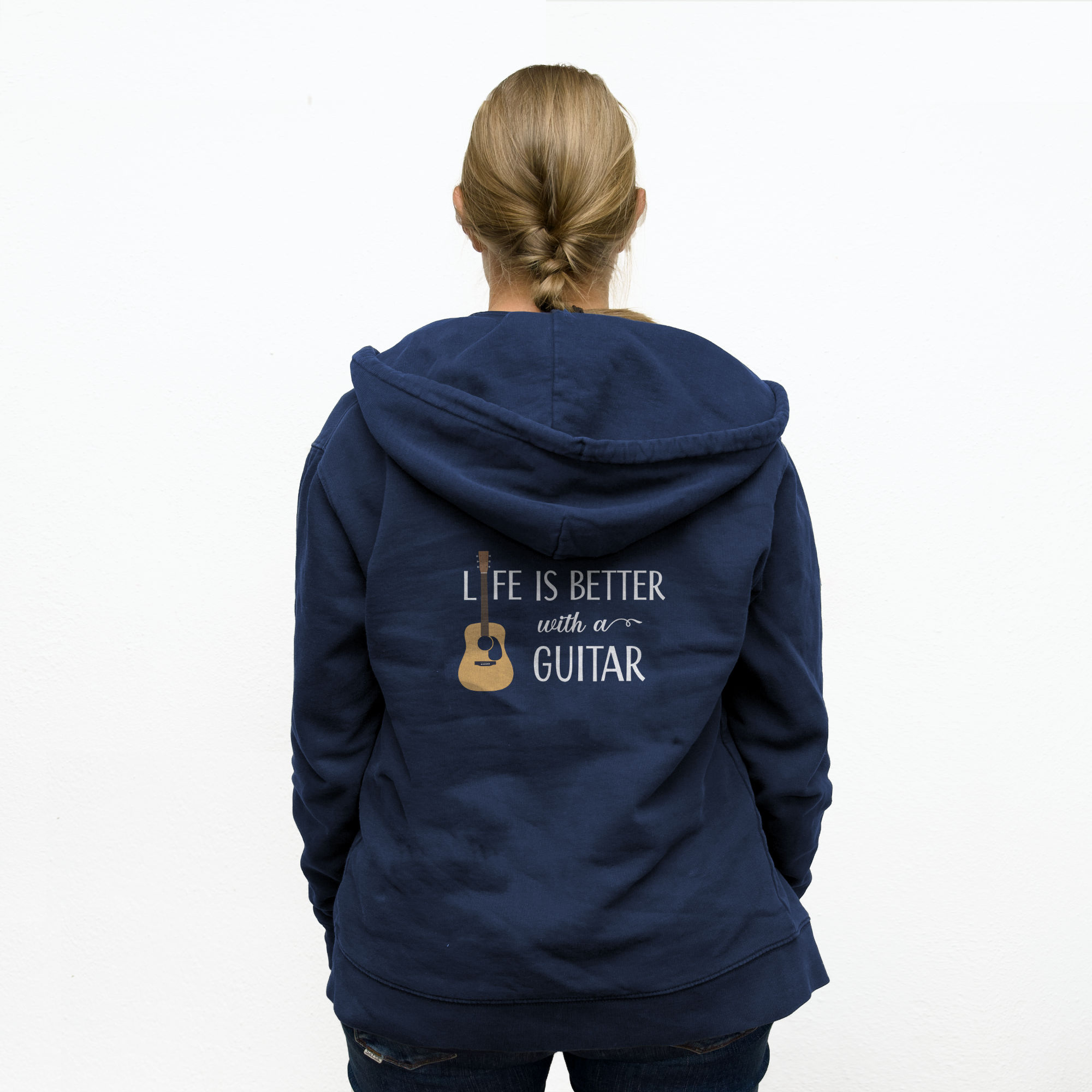 Life is better with a guitar - Unisex organic zip hoodie